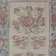 Tapis Kilim de Bessarabie en laine tissée à plat à motifs floraux roses et bleu, 1870