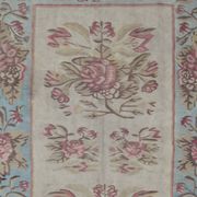 Bessarabian Kilim Rug 1870, Pink & Sky Blue Floral Wool Flatweave 176x271cm