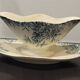 Porcelain sauceboat from Gien, Floréal blue model.