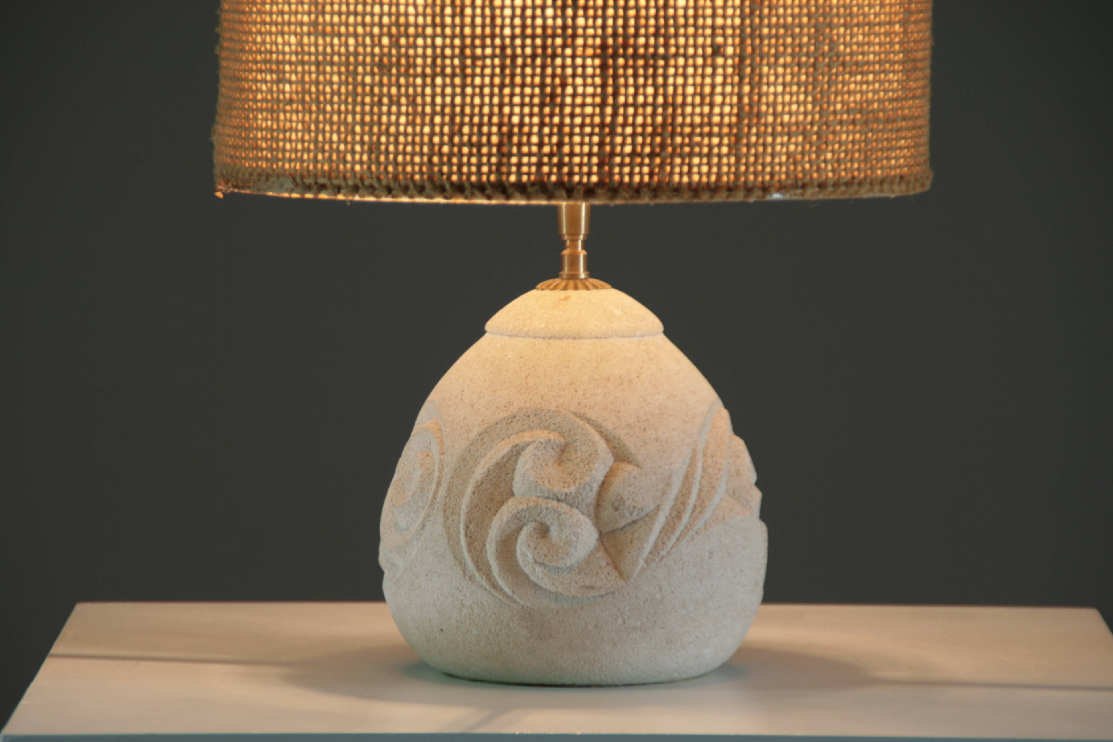 Reconstituted stone lamp in the style of Albert Tormos, 1970.