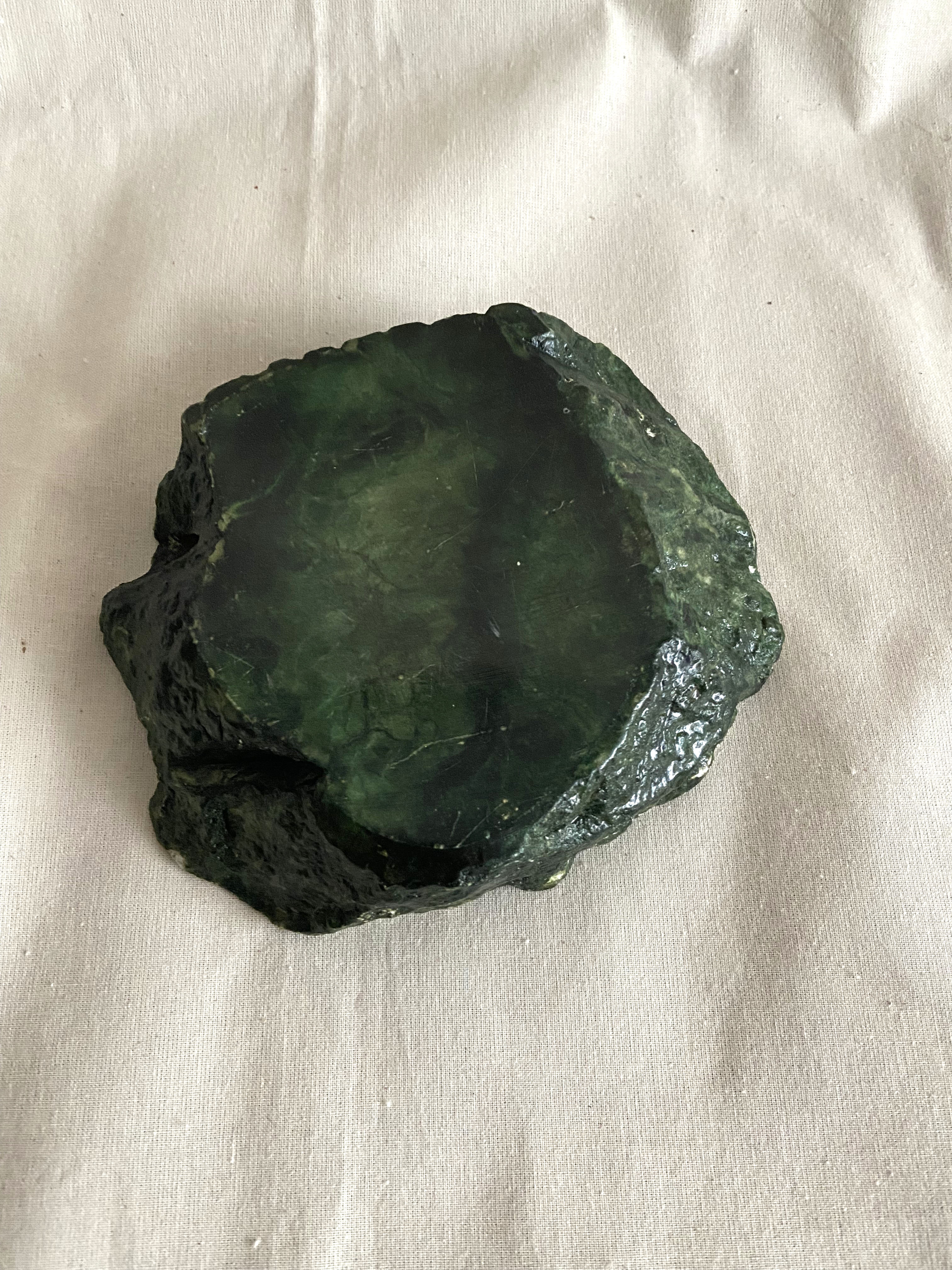 Green alabaster ashtray