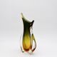 Murano Vase Flavio Poli Seguso Sommerso Green Amber Design 1950s