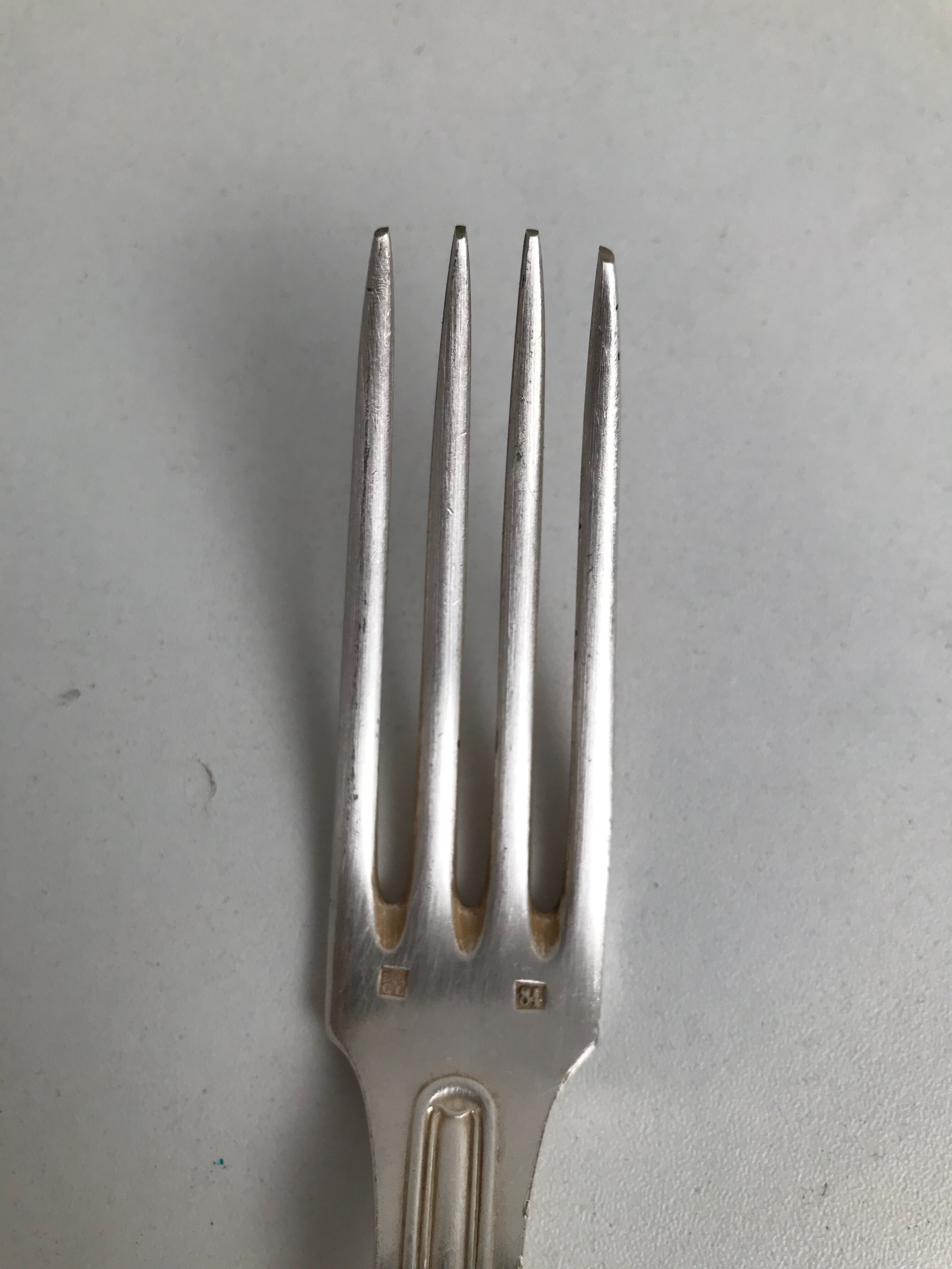 6 vintage metal silver forks