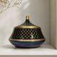 Vintage cobalt blue and gold porcelain bonbonnière.