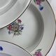 6 antique Sarreguemines earthenware soup plates, Cibon Nice pattern