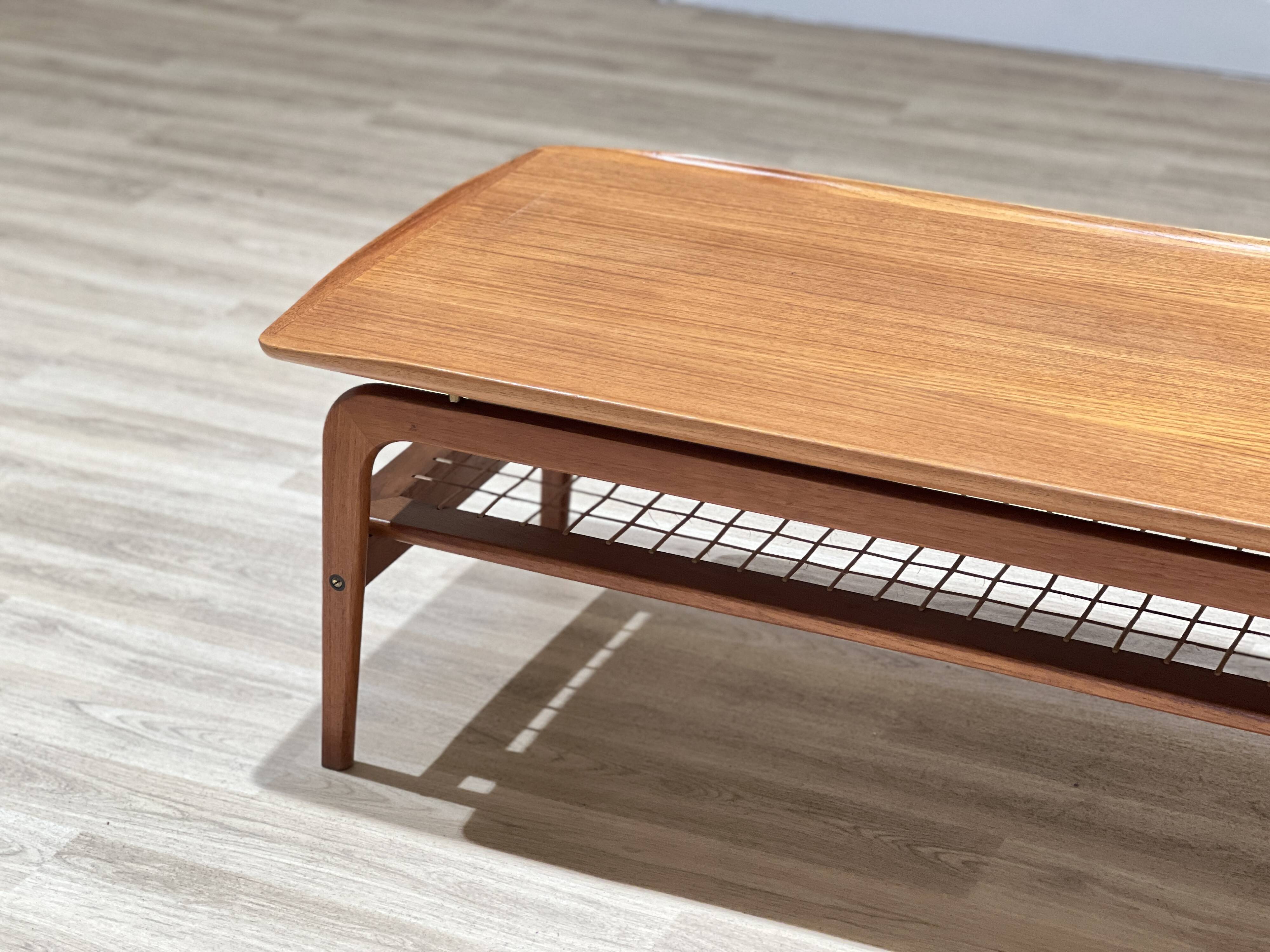 Arne Hovmand-Olsen coffee table with a rattan rack