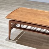 Arne Hovmand-Olsen coffee table with a rattan rack