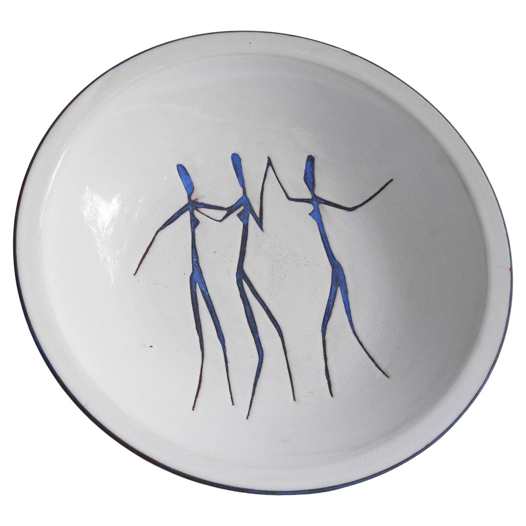 Hans Wagner large decorative ceramic bowl from the 1950s