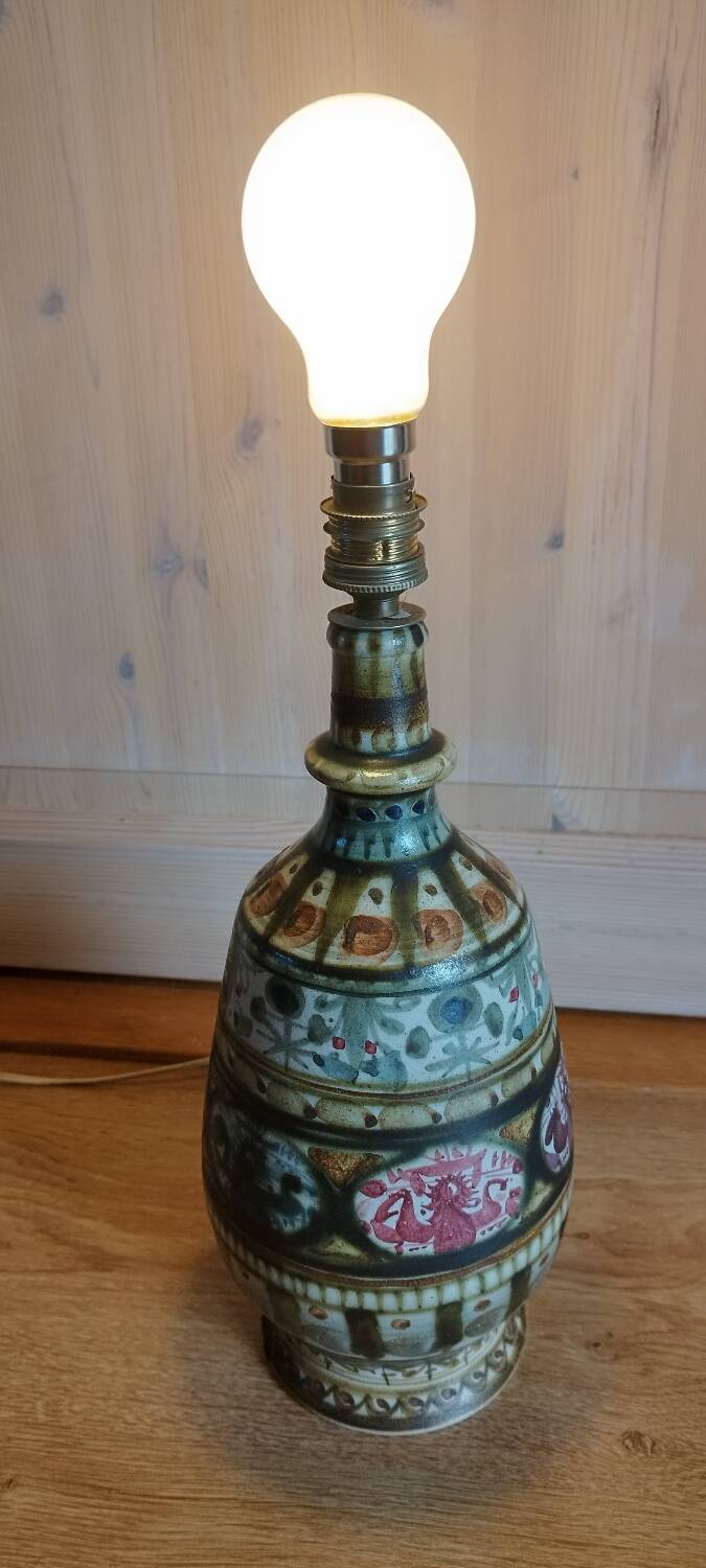 Table lamp in ceramic from the Kéraluc pottery signed L'Helguen.
