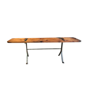 banc en bois et acier