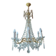 Antique chandelier with pendants in bronze and crystal.