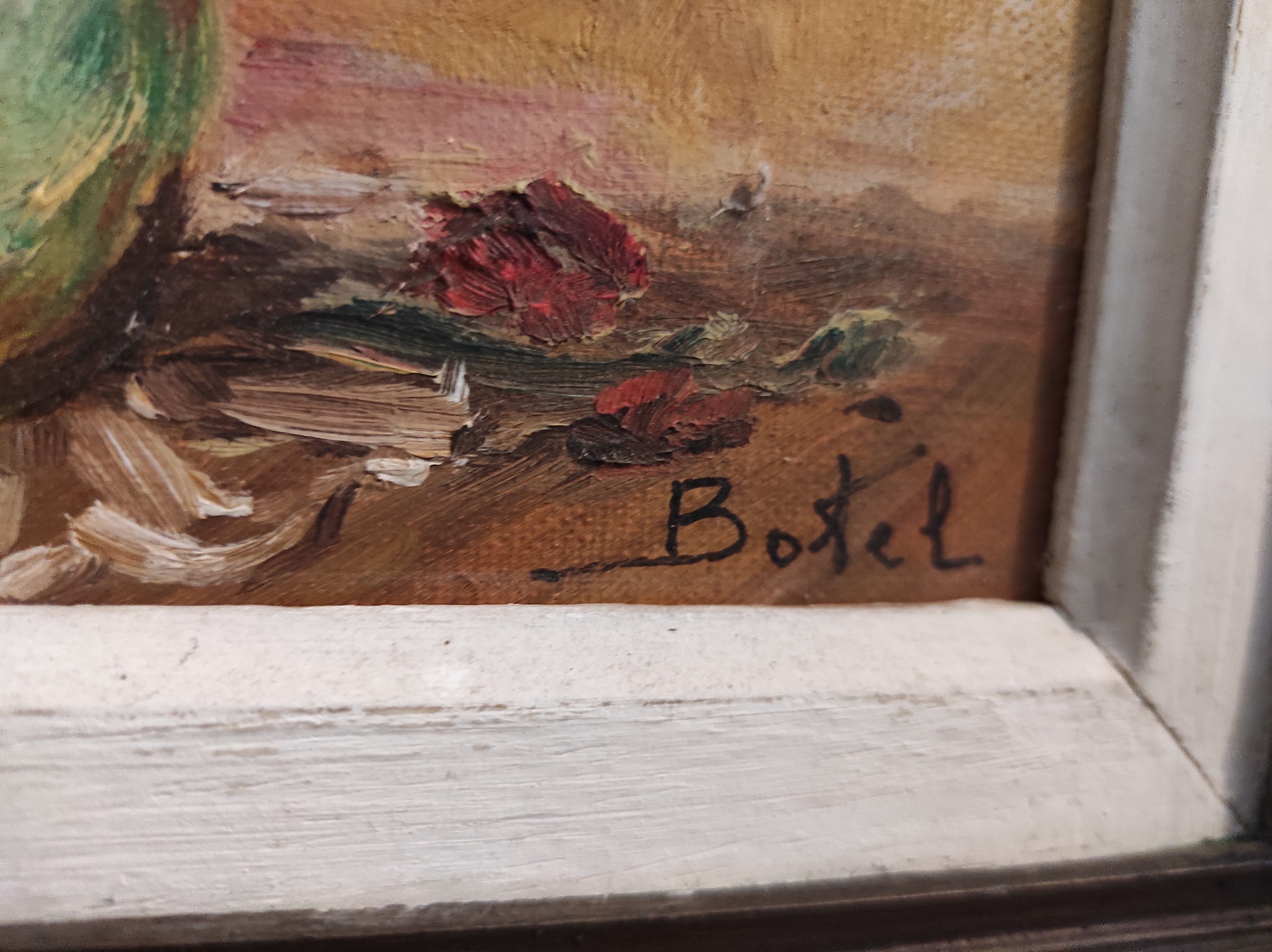 Peinture à l’huile vintage, signée Botel, française