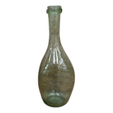 Bouteille en verre soufflé bullé vert Biot