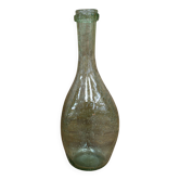 Bouteille en verre soufflé bullé vert Biot
