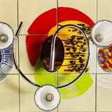 Vintage ceiling light with three adjustable spots in chrome metal