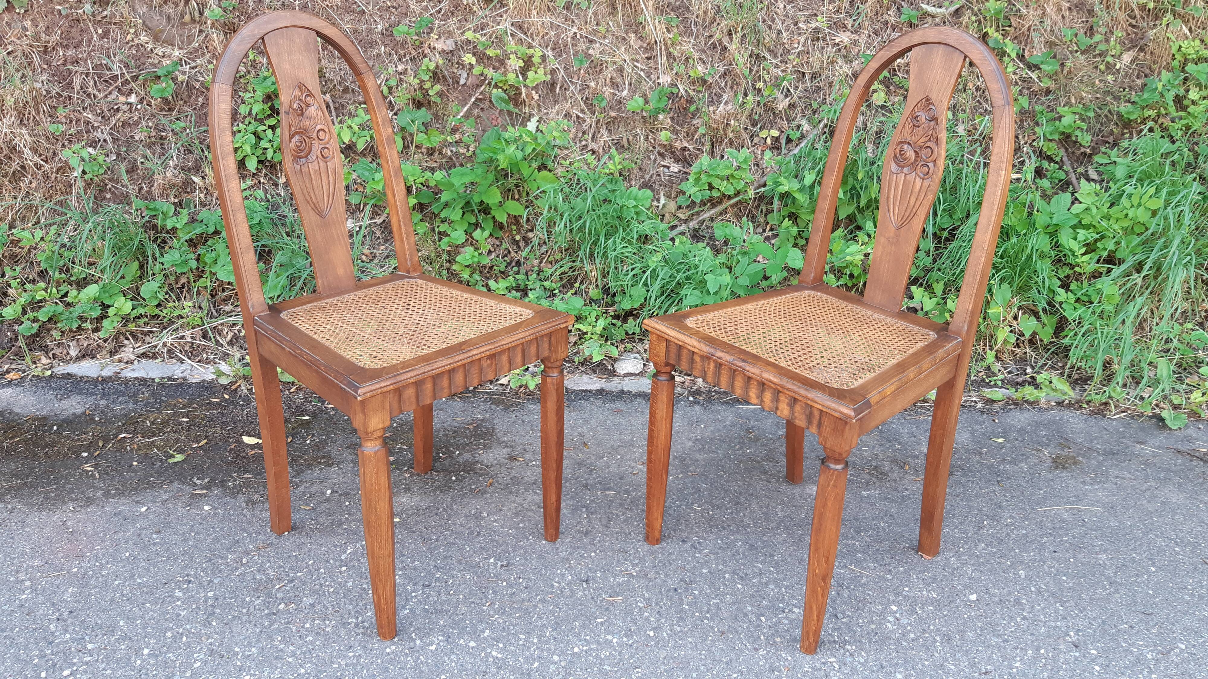 Art Deco oak chandy chairs 1930