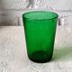 5 glasses 15 cl Retro emerald green tempered glass France