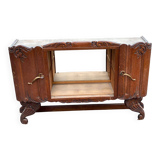 Art Deco sideboard in solid oak and glass from the 1940s.