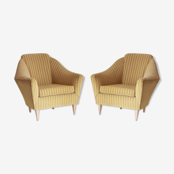 Fauteuils en velours vintage des années 1950