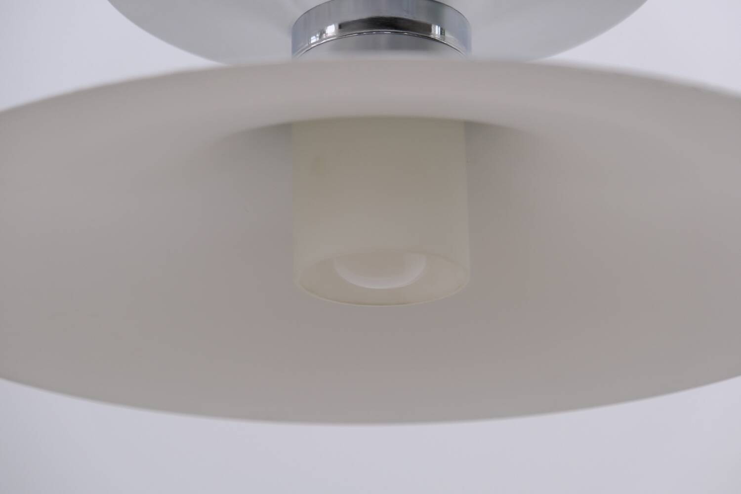 Scandinavian chandelier by MARKSLÖJD in aluminum and opaline, Sweden 1970