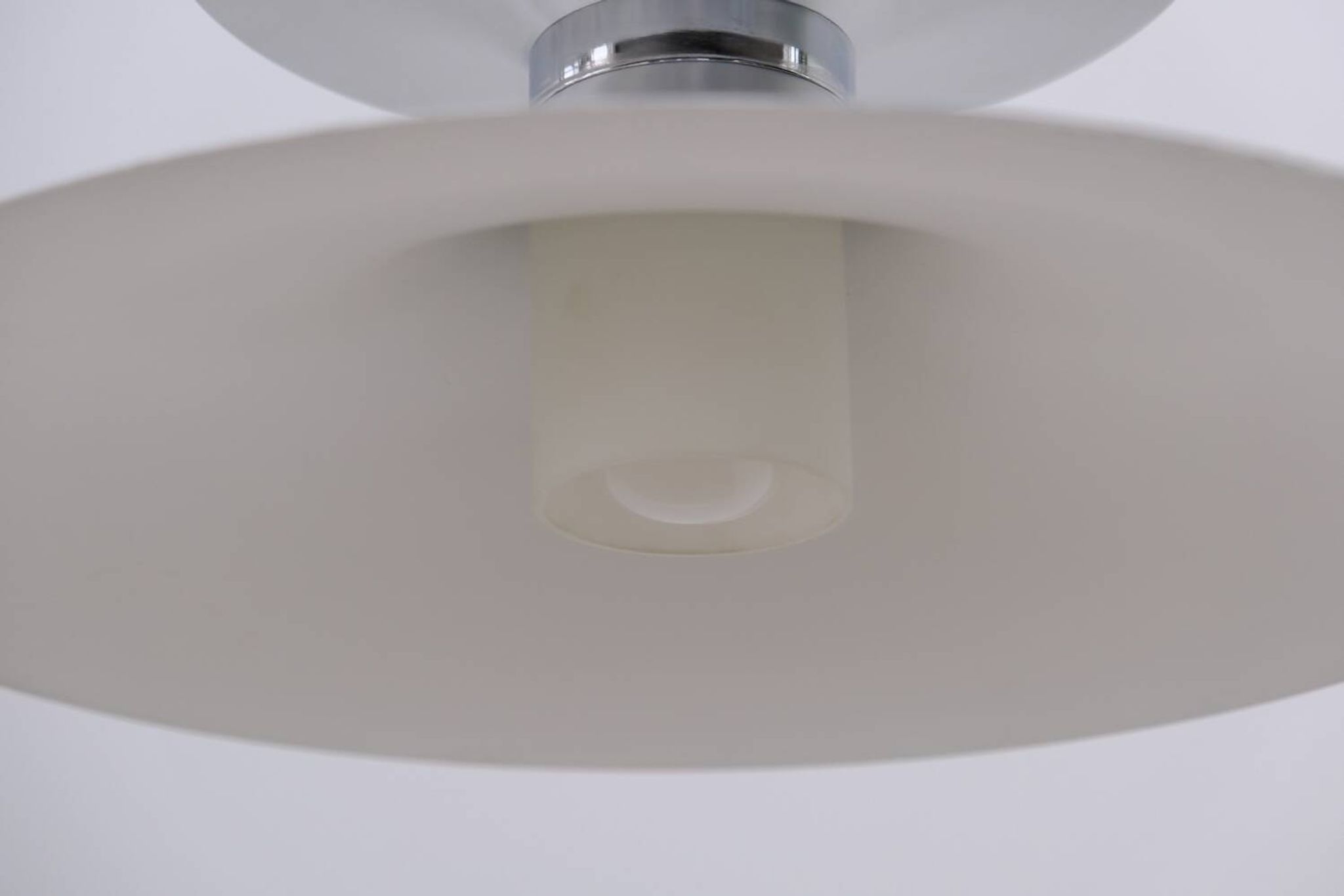 Scandinavian chandelier by MARKSLÖJD in aluminum and opaline, Sweden 1970