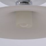 Scandinavian chandelier by MARKSLÖJD in aluminum and opaline, Sweden 1970