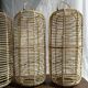 Large lantern-shaped rattan pendant lamp H50 D24