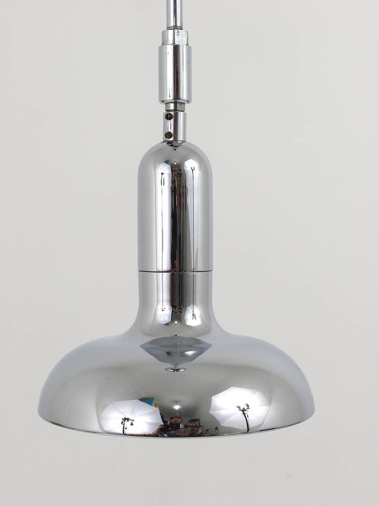 Adjustable suspended luminaire in the style of Gino Sarfatti 4, Gebr. Cosack, Germany, 1970s.