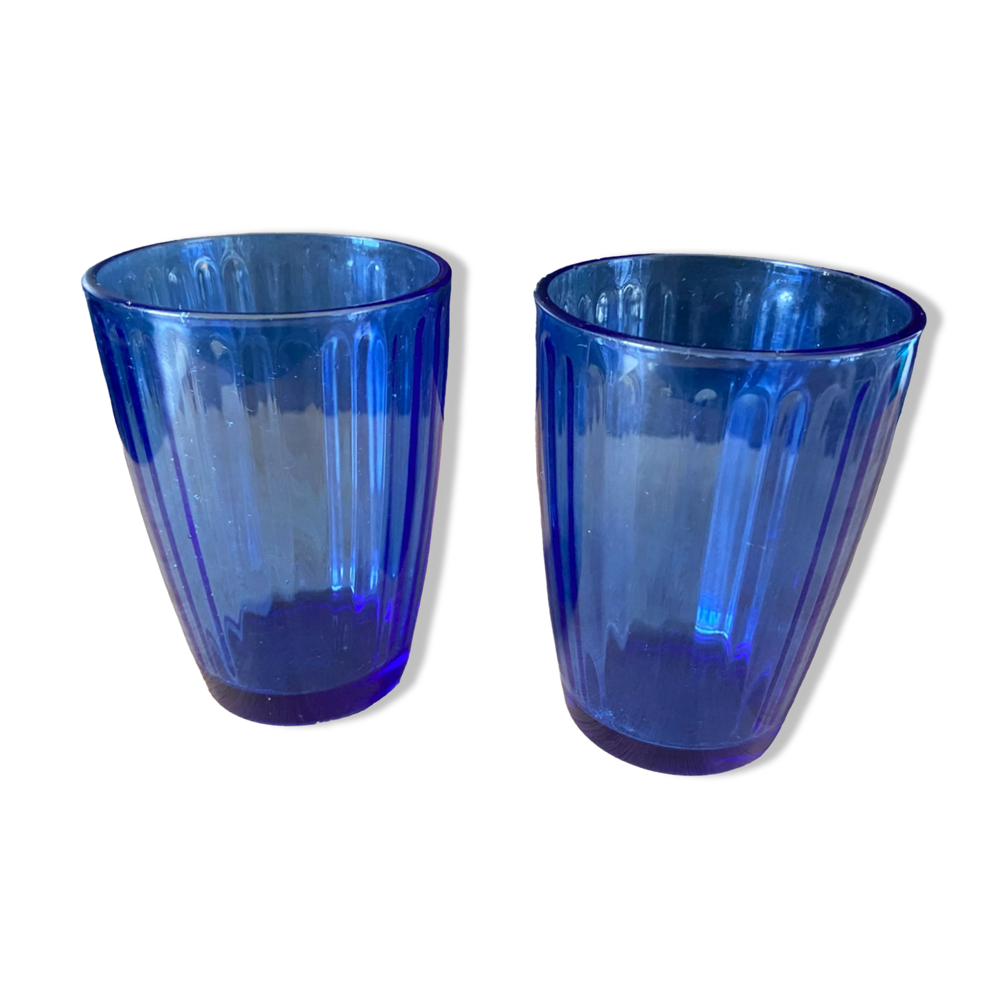 Lot de 2 verres bleus