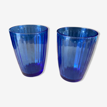 Lot de 2 verres bleus
