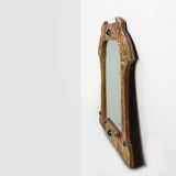 Art Nouveau Mirror in Brass and Glass Inlay, Signed A.H. Villaket, France