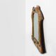 Miroir Art Nouveau en laiton et incrustation de verre, signé A.H. Villaket, France