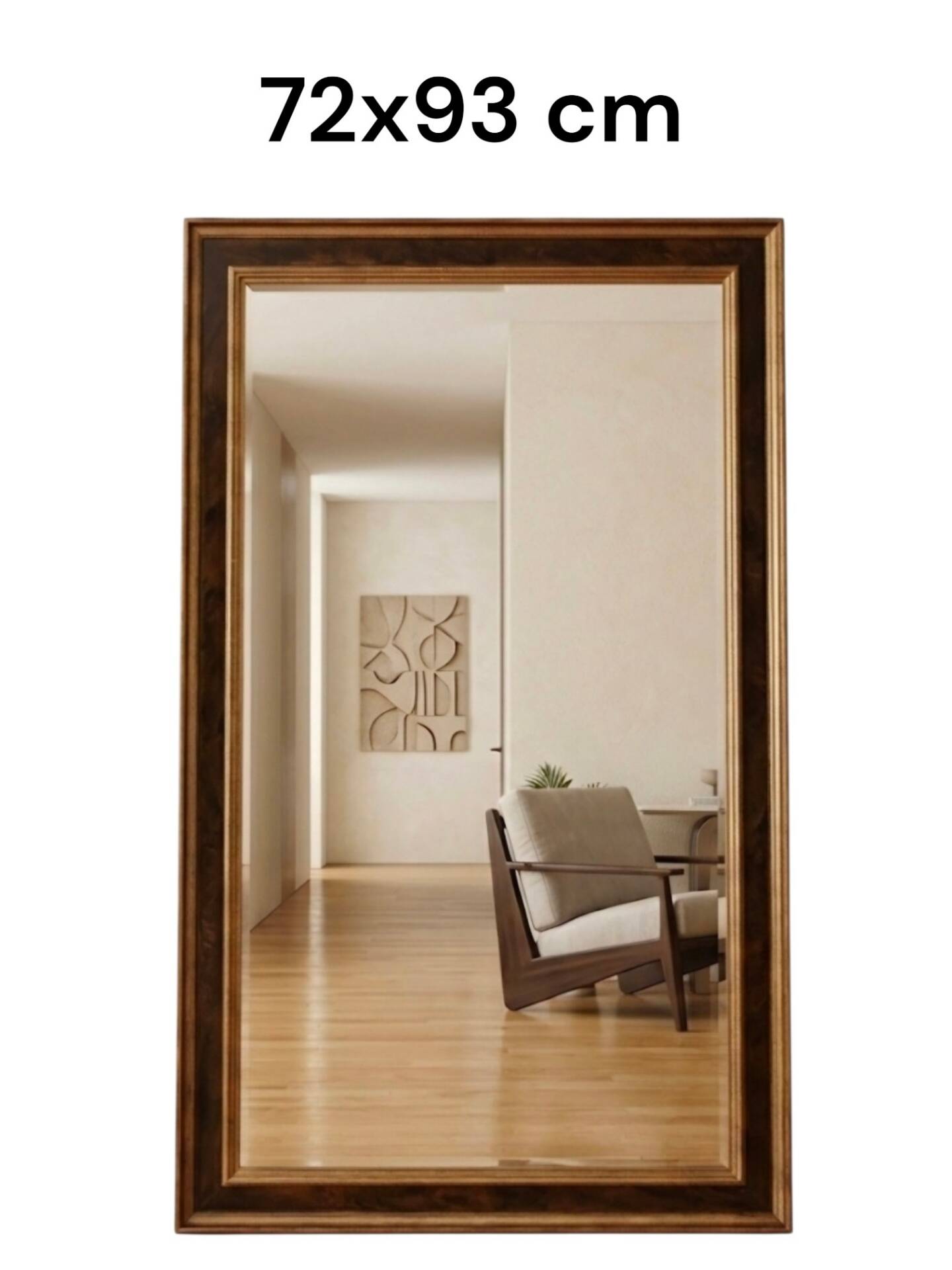 Miroir ancien XIXe siècle — Style Transition — 93x72cm — Glace mercure