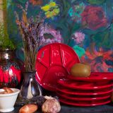Six ceramic plates with vintage compartments
