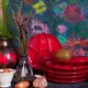 Six ceramic plates with vintage compartments