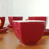Service of 5 cups and saucers