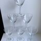 Lot 6 crystal wine glasses engraved 50s