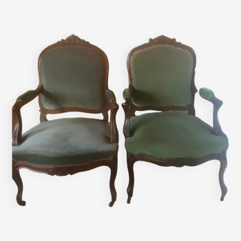 Pairs of Louis XV armchairs