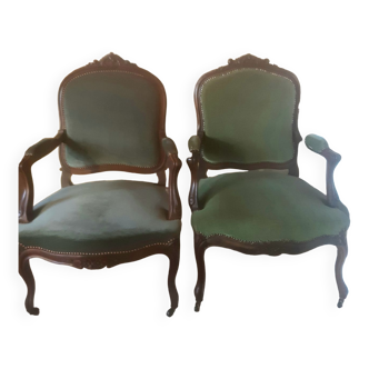 Pairs of Louis XV armchairs