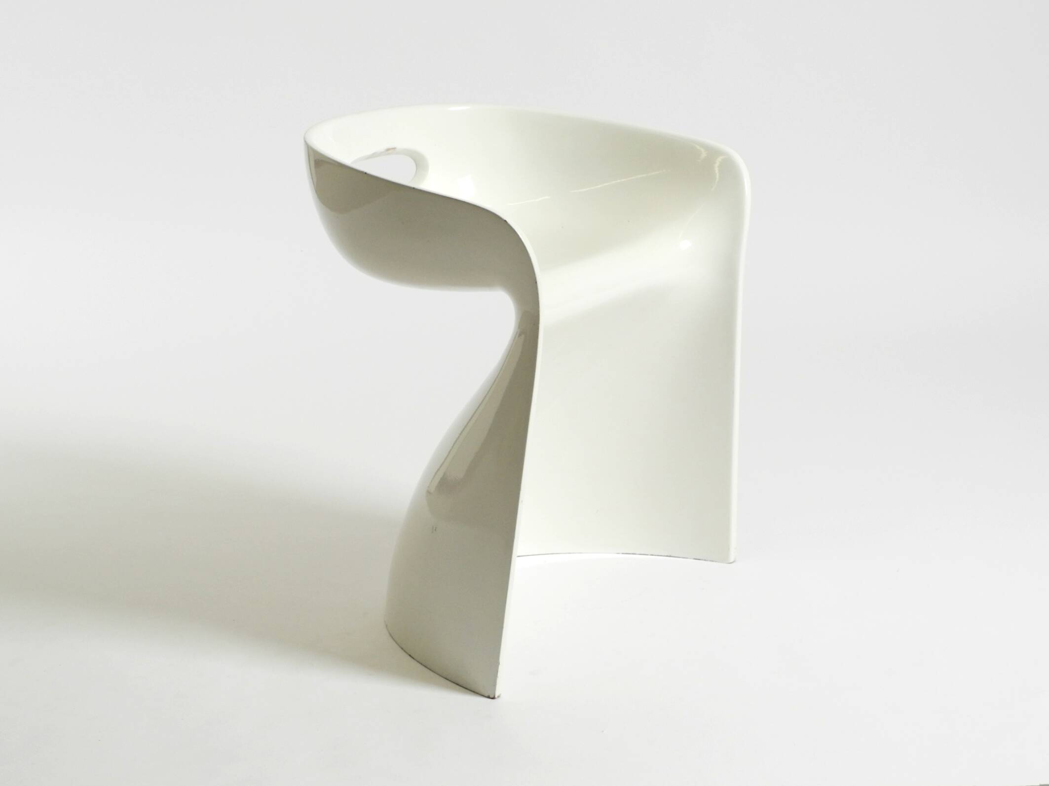 White stool by Winfried Staeb from the 1970s for the Form + Life Collection