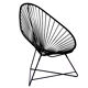 Fauteuil acapulco original noir marque boqa