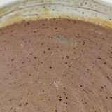 Hollow stoneware dish signed Pierre lion Puisaye