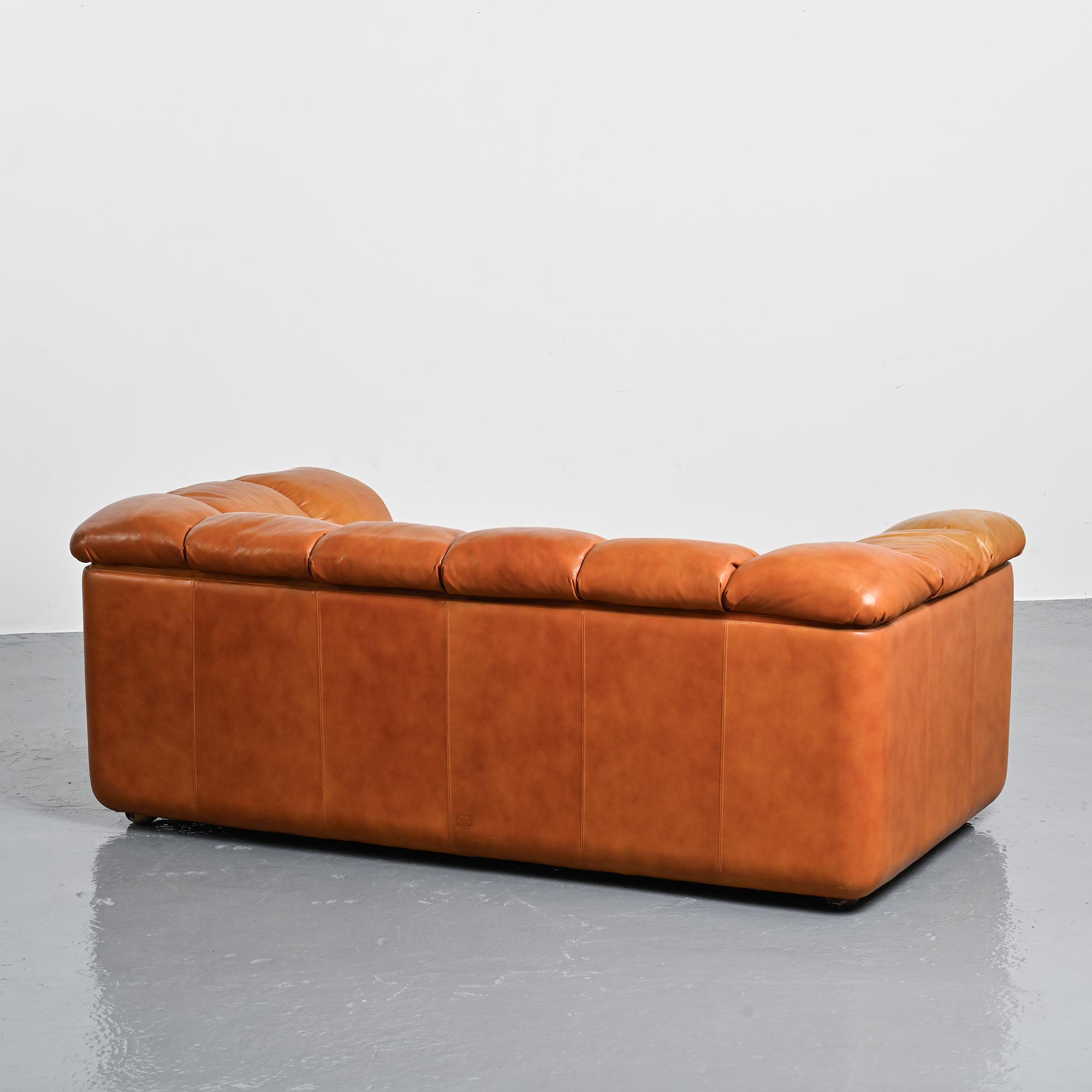 Cocker sofa in leather, Franco Bresciani for Poltrona Frau, 1970s