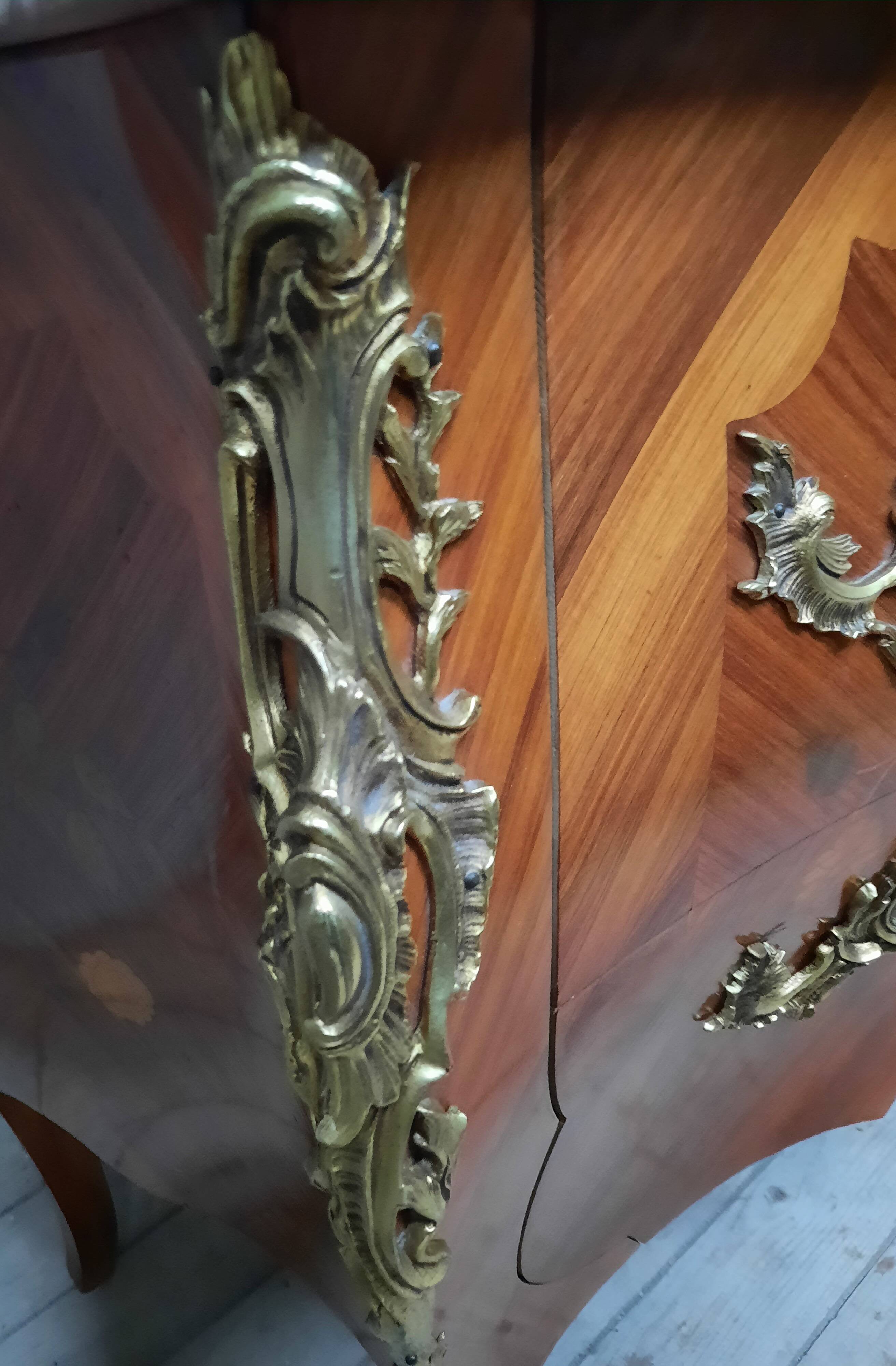 Louis XV style marquette chest of drawers