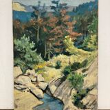 Oil on vintage panel signed