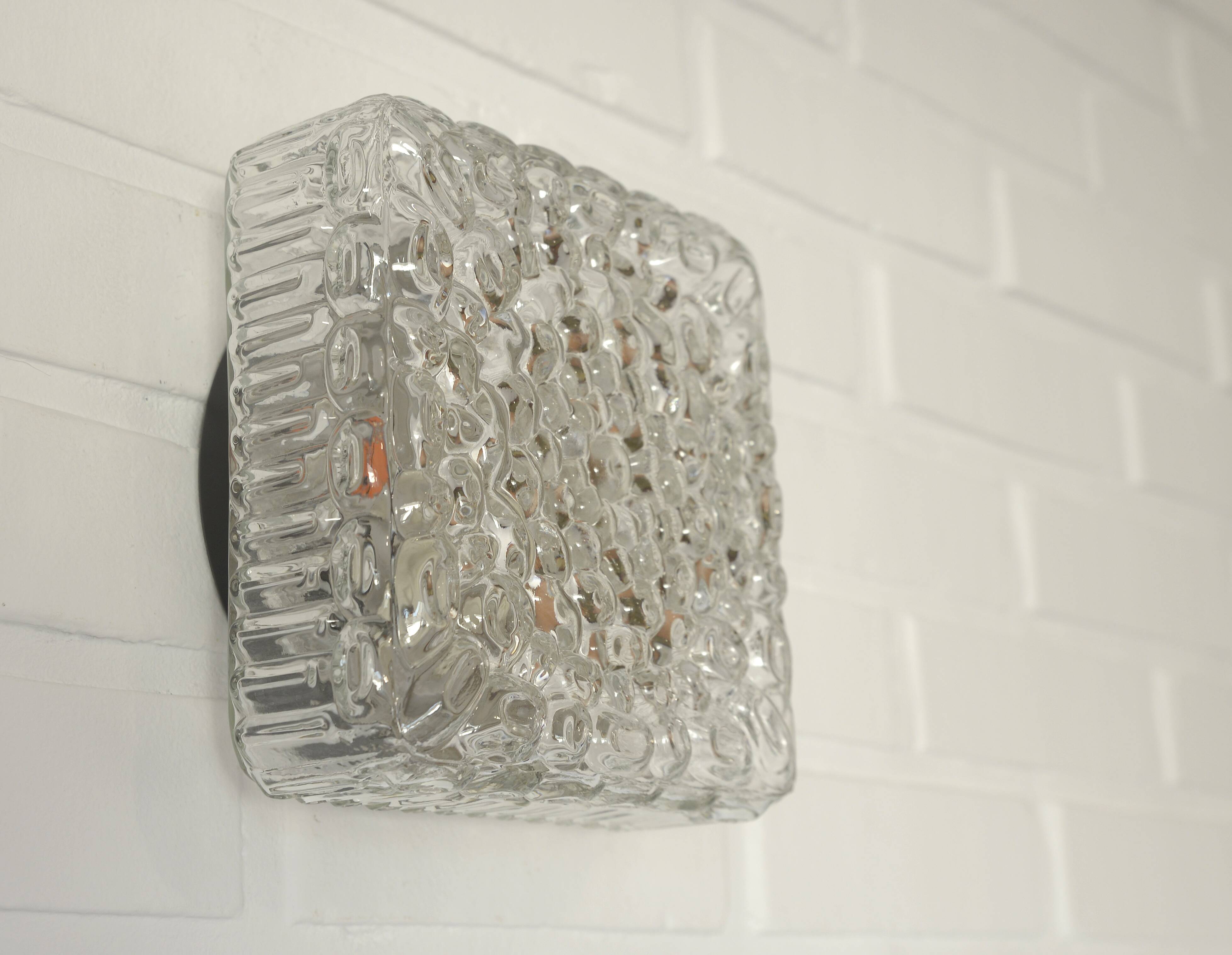 Vintage Wall Sconce / Bubble Glass / Mid Century Flush Mount Ceiling Light