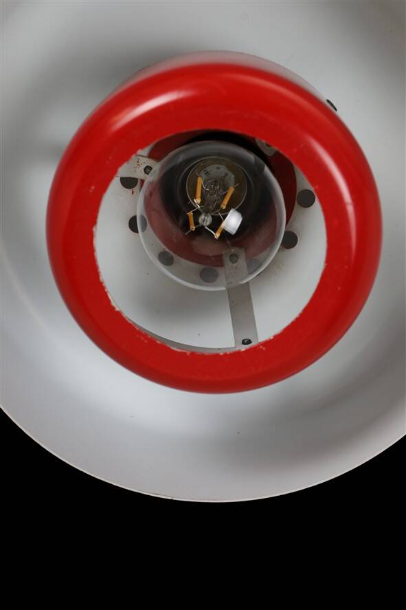 Red “Go-Go” pendant lamp by Dan Heersø for Vitrika / 1970s / Danish modern design
