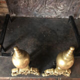 Pair of bronze andirons