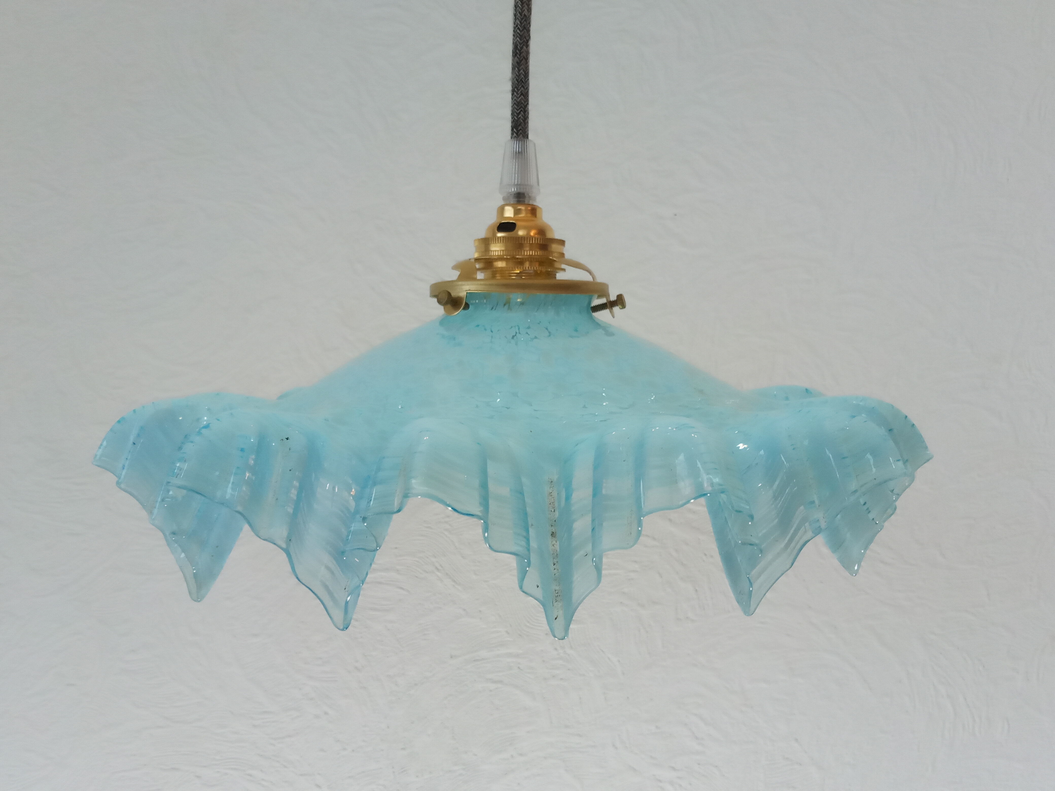 Blue opaline hanging reelectrified