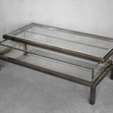 Vintage Mid Century Modern Coffee Table with Glass Case by Maison Jansen
